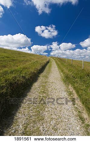 Stock Image - Track Through South Downs Between Lewes And Brighton. Fotosearch