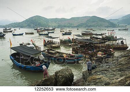Stock Image - Traditional fishing; Xiapu, Fujian, China. Fotosearch