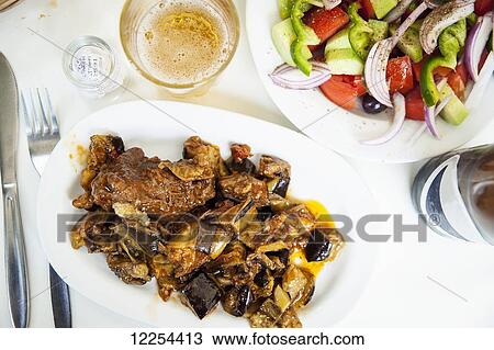 Stock Image - Traditional food; Athens, Greece. Fotosearch