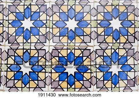 Stock Image - Traditional Glazed Tiles, Palacio Da Pena, Sintra, Portugal. Fotosearch