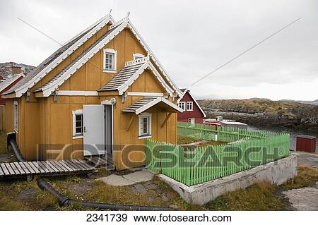 Traditional Inuit House; Kangaamiut, Greenland View Large Photo Image Stock Photo - Traditional Inuit House; Kangaamiut, Greenland. Fotosearch