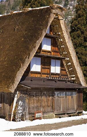 Traditional Japanese Village House With Thatched Roof; Shirakawa, Gifu, Japan View Large Photo Image Stock Image - Traditional Japanese Village House With Thatched Roof; Shirakawa, Gifu, Japan. Fotosearch
