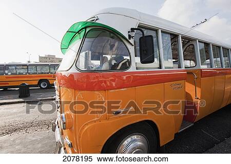 Traditional Maltese Bus On The Terminus, Valletta, Malta View Large Photo Image Stock Photography - Traditional Maltese Bus On The Terminus, Valletta, Malta. Fotosearch