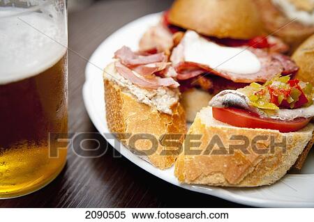 Stock Photography - Traditional Pinchos, San Sebastian, Basque Country, Spain. Fotosearch