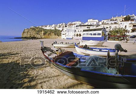 Stock Image - Traditional Portugal Fishing Boats. Fotosearch
