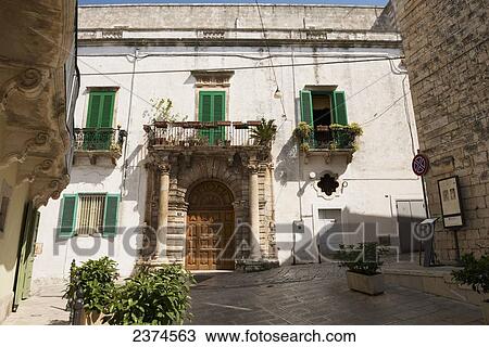 Stock Image - Traditional Puglian architecture; Martina Franca, Puglia, Italy. Fotosearch