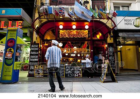 Picture - Traditional Restaurant In Calle Florida, Buenos Aires, Argentina. Fotosearch