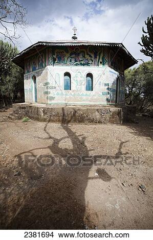 Traditional style Northern Ethiopian church with ornate painted walls; Ethiopia View Large Photo Image Picture - Traditional style Northern Ethiopian church with ornate painted walls; Ethiopia. Fotosearch