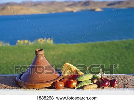 Traditional Tagine And Vegetables Ready To Cook. View Large Photo Image Stock Photo - Traditional Tagine And Vegetables Ready To Cook.. Fotosearch