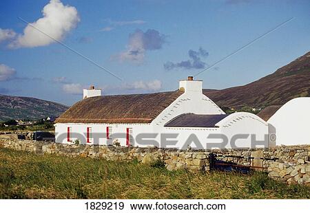 Traditional Thatched Cottage Inishowen Peninsula County Donegal