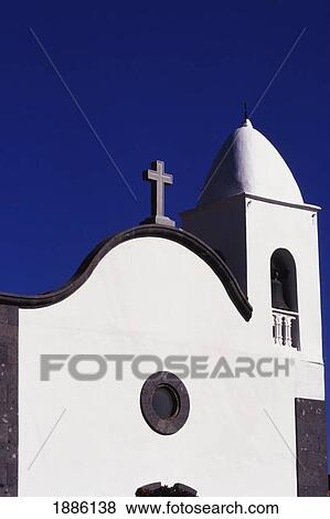 Stock Photo - Traditional Whitewashed Church, Close Up. Fotosearch
