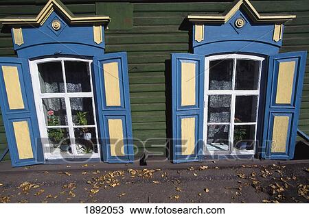 Traditional Windows In House View Large Photo Image Stock Image - Traditional Windows In House. Fotosearch