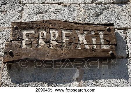 Stock Photography - Traditional Wooden Bar Sign, Azkoitia, Basque Country, Spain. Fotosearch