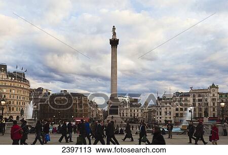 Trafalgar Square and Nelson's Column; London, England View Large Photo Image Stock Image - Trafalgar Square and Nelson's Column; London, England. Fotosearch