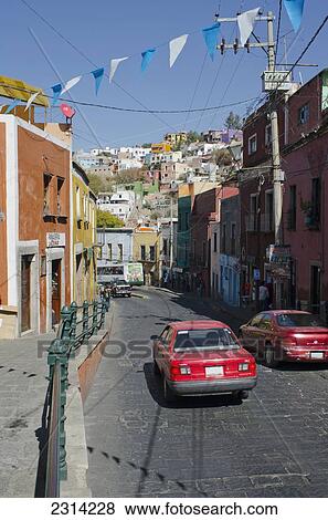 Stock Photo - Traffic in downtown; Guanajuato, Guanajuato, Mexico. Fotosearch