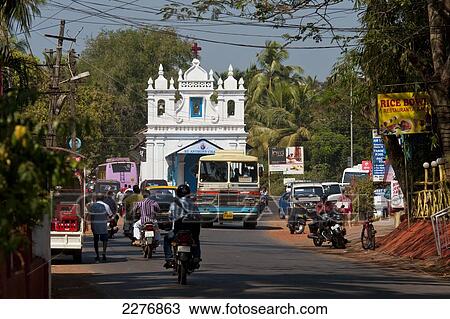 Traffic in front of St. Anthony Chapel; Goa, India View Large Photo Image Stock Image - Traffic in front of St. Anthony Chapel; Goa, India. Fotosearch