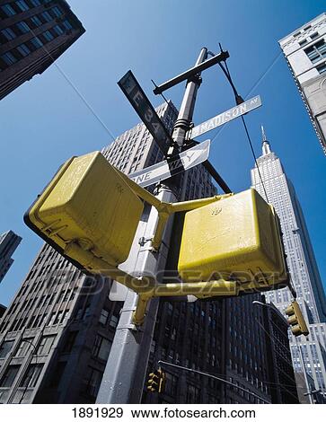 Traffic Lights On Madison Avenue With Empire State Building View Large Photo Image Stock Photo - Traffic Lights On Madison Avenue With Empire State Building. Fotosearch