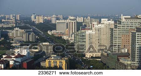 Stock Image - Traffic On 3Rd Ring Road North, Chaoyang; Beijing, China. Fotosearch