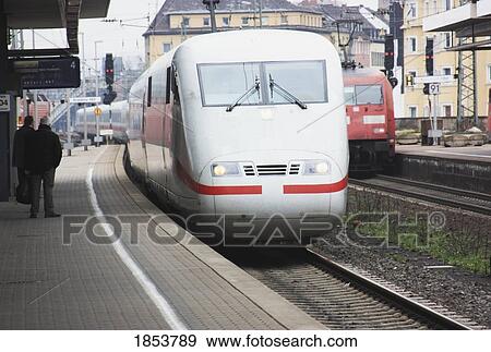Stock Photo - Train Stopped At Station; Koblenz, Rheinland-Pfalz, Germany. Fotosearch