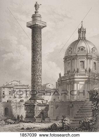 Trajan's Column Rome Italy From Piranesi. Engraved By A Willmore. View Large Photo Image Stock Photo - Trajan's Column Rome Italy From Piranesi. Engraved By A Willmore.. Fotosearch