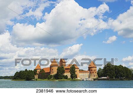 Stock Photograph - Trakai Island Castle; Trakai, Lithuania. Fotosearch