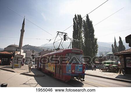 Tramway In The Ottoman Bazaar District Of Bascarsija, Sarajevo, Bosnia And Herzegovina View Large Photo Image Stock Photograph - Tramway In The Ottoman Bazaar District Of Bascarsija, Sarajevo, Bosnia And Herzegovina. Fotosearch