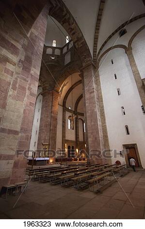 Stock Image - Transept Of The Speyer Cathedral, (Officially The Imperial Cathedral Basilica Of The Assumption And St Stephen), Speyer, Germany. Fotosearch