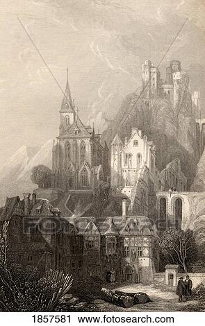 Trarbach, Germany. Engraved By E. I. Roberts From A 19Th Century Print By D. Roberts. View Large Photo Image Stock Image - Trarbach, Germany. Engraved By E. I. Roberts From A 19Th Century Print By D. Roberts.. Fotosearch
