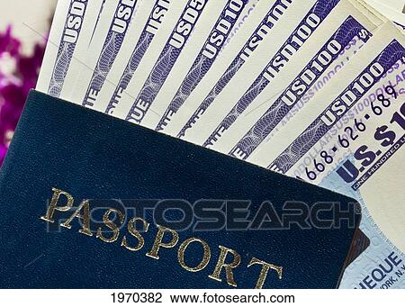 Travelers Cheques Enclosed In A Passport View Large Photo Image Stock Image - Travelers Cheques Enclosed In A Passport. Fotosearch