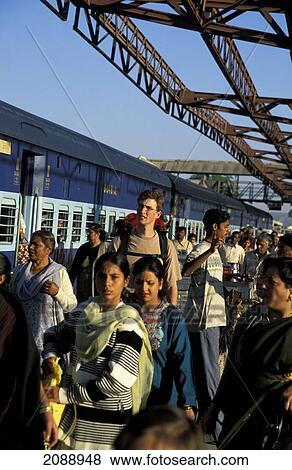 Travellers At The Railway Station; Jaipur Rajasthan India View Large Photo Image Stock Photo - Travellers At The Railway Station; Jaipur Rajasthan India. Fotosearch