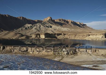 Stock Image - Travertine Walls Of Band-I-Haibat (Dam Of Awe), Band-I-Amir, Bamian Province, Afghanistan. Fotosearch
