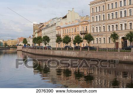 Trees And Buildings Along Moyka River; St. Petersburg Russia View Large Photo Image Stock Image - Trees And Buildings Along Moyka River; St. Petersburg Russia. Fotosearch