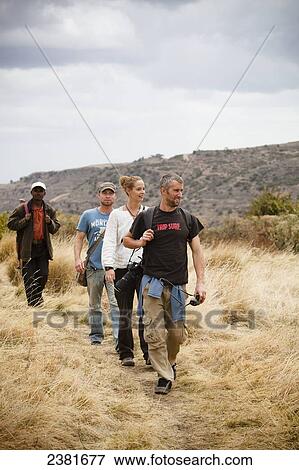 Stock Photo - Trekking in the spectacular Simien mountains; Ethiopia. Fotosearch
