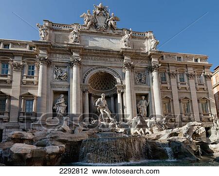 Stock Image - Trevi Fountain, Rome, Italy. Fotosearch