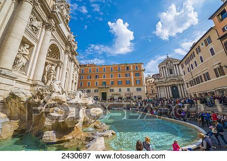 Stock Photo - Trevi Fountain; Rome, Italy. Fotosearch