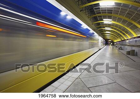 Trimet Max Light Rail Train Traveling Underground; Portland Oregon United States Of America View Large Photo Image Stock Photo - Trimet Max Light Rail Train Traveling Underground; Portland Oregon United States Of America. Fotosearch