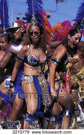 Stock Photo - Trinidad, Carnival Scene; Port O'spain. Fotosearch