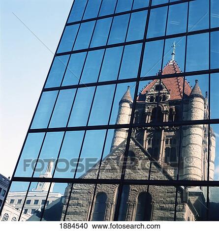 Trinity Church Reflected In John Hancock Tower View Large Photo Image Stock Image - Trinity Church Reflected In John Hancock Tower. Fotosearch