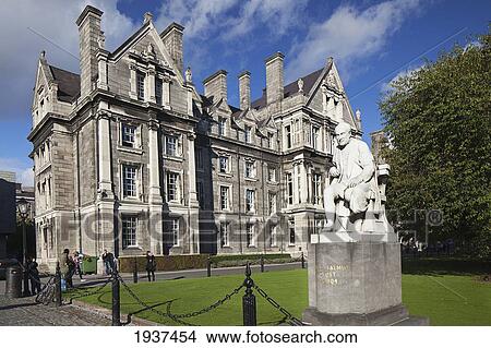 Trinity College And The Statue Of George Salmon Provost (Of Trinity College From 1819-1904) As Taken From Parliament Square; Dublin County Dublin Ireland View Large Photo Image Picture - Trinity College And The Statue Of George Salmon Provost (Of Trinity College From 1819-1904) As Taken From Parliament Square; Dublin County Dublin Ireland. Fotosearch