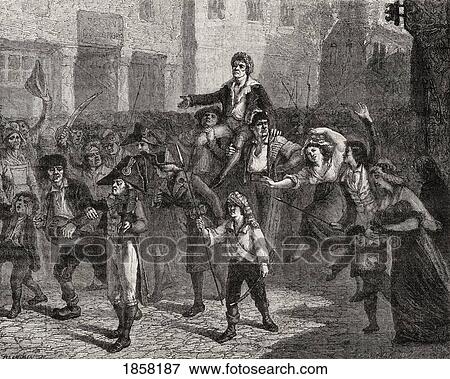 Stock Photo - Triumph Of Marat, 24 April 1793. Jean-Paul Marat, 1743-93 French Politician, Physician And Journalist. From Histoire De La Revolution Francaise By Louis Blanc.. Fotosearch