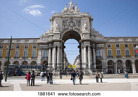 Triumphal Arch Of Praca Do Comercio (Commerce Square); Lisbon, Portugal View Large Photo Image Stock Image - Triumphal Arch Of Praca Do Comercio (Commerce Square); Lisbon, Portugal. Fotosearch