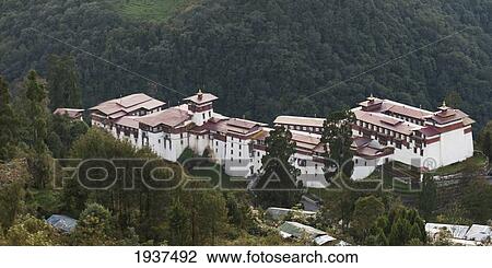 Stock Image - Trongsa Dzong; Trongsa District Bhutan. Fotosearch