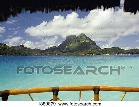 Stock Photo - Tropical Lagoon Viewed From Wooden Hut. Fotosearch