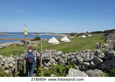 Troytown Campsite, Extreme Atlantic Isolation, In One Of The Uk's Most Naturally Beautiful Campsites, St Agnes, Isles Of Scilly, Cornwall, Europe View Large Photo Image Picture - Troytown Campsite, Extreme Atlantic Isolation, In One Of The Uk's Most Naturally Beautiful Campsites, St Agnes, Isles Of Scilly, Cornwall, Europe. Fotosearch