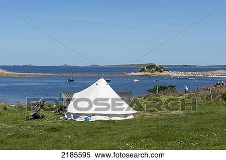 Troytown Campsite, Extreme Atlantic Isolation, In One Of The Uk's Most Naturally Beautiful Campsites, St Agnes, Isles Of Scilly, Cornwall, Europe View Large Photo Image Stock Photography - Troytown Campsite, Extreme Atlantic Isolation, In One Of The Uk's Most Naturally Beautiful Campsites, St Agnes, Isles Of Scilly, Cornwall, Europe. Fotosearch