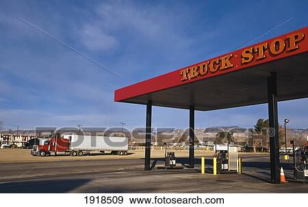 Stock Photo - Truck Stop (Gas/ Petrol Station). Fotosearch