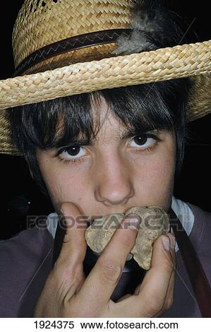 Truffle Hunter Smells Truffle View Large Photo Image Stock Photography - Truffle Hunter Smells Truffle. Fotosearch