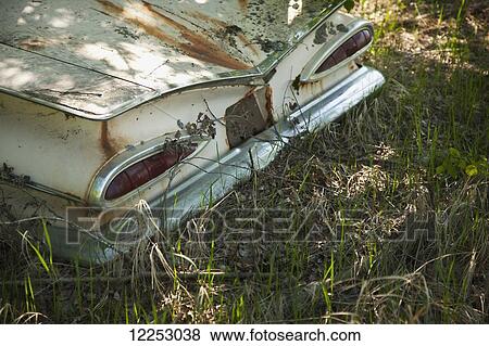Stock Photo - Trunk of old car; Alberta, Canada. Fotosearch