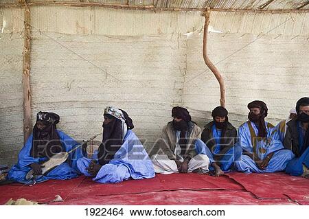 Picture - Tuareg Musical Gathering In Tent. Fotosearch