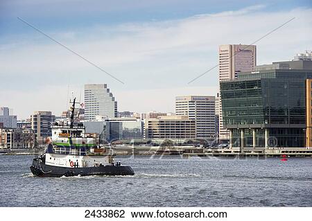 Tug boat near the Inner Harbour; Baltimore, Maryland, United States of America View Large Photo Image Stock Image - Tug boat near the Inner Harbour; Baltimore, Maryland, United States of America. Fotosearch